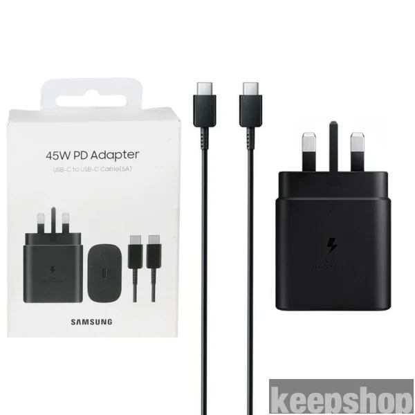 ویژگی های کلیدی Super Fast Charging 2.0 : این شارژر تا 45 وات برق را پشتیبانی می‌کند، که باعث می‌شود دستگاه‌هایی مانند Galaxy Note10+ را با ظرفیت کامل در مدت زمان کوتاهی شارژ کند. رابط USB Type-C : شارژر از یک رابط USB Type-C استفاده می کند و شامل یک کابل Type-C به Type-C 5A برای تحویل کارآمد برق است. تطبیق پذیری : در حالی که برای دستگاه هایی که از شارژ سریع سوپر 2.0 پشتیبانی می کنند بهینه شده است، اما می تواند دستگاه های دیگر را با 15 وات شارژ کند و از سازگاری با طیف گسترده ای از گجت ها اطمینان حاصل کند. Power Delivery (PD) 3.0 : از PD 3.0 PPS (منبع تغذیه قابل برنامه ریزی) پشتیبانی می کند که به آن اجازه می دهد ولتاژ و جریان را به صورت دینامیکی برای کارایی و ایمنی بهینه شارژ تنظیم کند. مشخصات فنی ولتاژ ورودی : 100-240 ولت، و برای استفاده در سراسر جهان مناسب است. ولتاژ و جریان خروجی : شارژ معمولی: 5V/3A شارژ سریع: PDO (اشیاء تحویل نیرو): 9V/3A، 15V/3A، 20V/2.25A PPS (منبع تغذیه قابل برنامه ریزی): 3.3-11.0V/4.05A, 3.3-16.0V/2.8A, 3.3-21.0V/2.1A ابعاد : 53.1 x 30.1 x 85.9 میلی متر وزن : 120.42 گرم سازگاری EP-TA845 با دستگاه‌های مختلف سامسونگ، به‌ویژه دستگاه‌هایی که از شارژ سریع Super Fast 2.0 پشتیبانی می‌کنند، مانند Galaxy Note10+، Note10+ 5G و احتمالاً سایر دستگاه‌های آینده، سازگار است. همچنین شارژ کارآمدی را برای مدل‌های دیگری مانند گلکسی نوت 10، اس 10 5G و سایر مدل‌هایی که از شارژ سریع تا 25 وات پشتیبانی می‌کنند، فراهم می‌کند. ایمنی و طراحی این شارژر دارای چندین ویژگی ایمنی از جمله محافظت در برابر ولتاژ بیش از حد است تا از ایمنی شارژر و دستگاه متصل اطمینان حاصل کند. طراحی جمع و جور و ساختار مستحکم آن را به یک لوازم جانبی قابل اعتماد برای استفاده روزمره تبدیل کرده است. این شارژر یک لوازم جانبی ایده آل برای کاربرانی است که به دنبال به حداکثر رساندن راندمان شارژ و سرعت دستگاه های سامسونگ خود هستند.