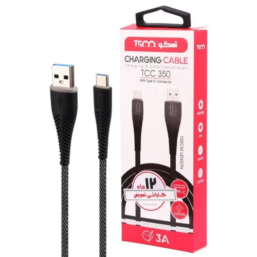 کابل شارژر تسکو tcc 350 گارانتی 12 ماهه تعویض