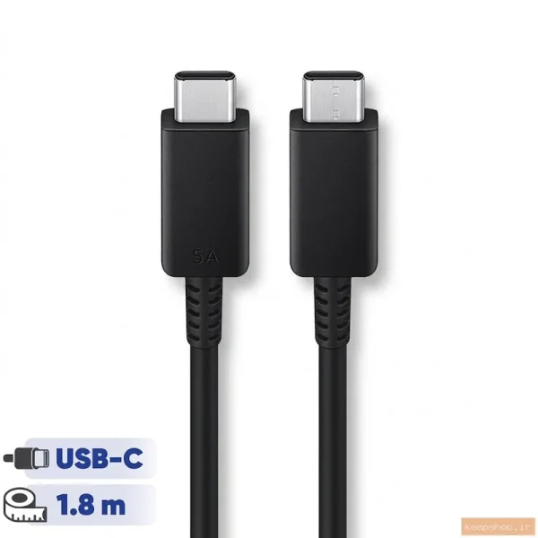 کابل تبدیل USB-C به USB-C سامسونگ مدل 1.8 متری – 5 آمپر